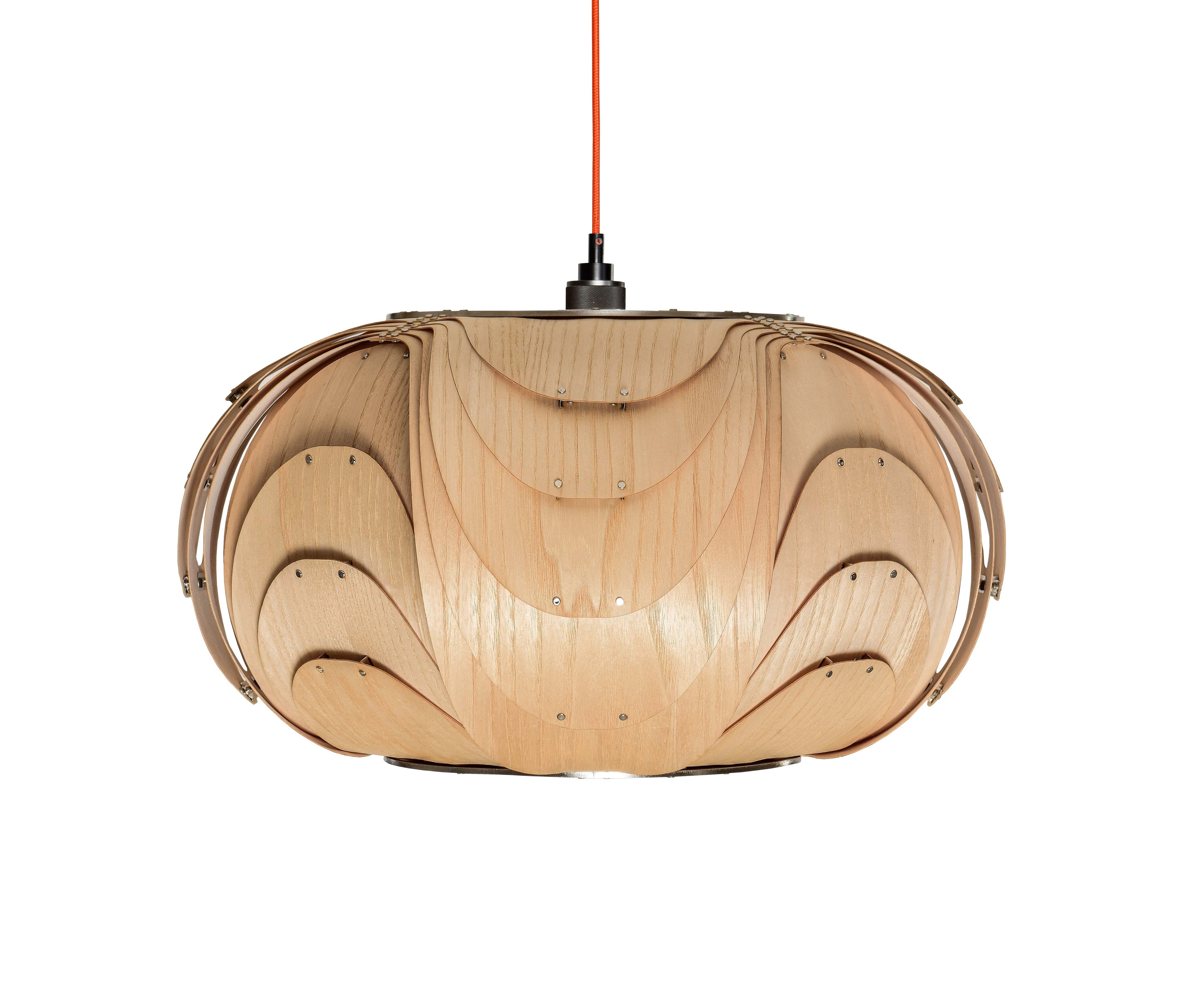 Elegante Holz Pendellampe in Esche natur
